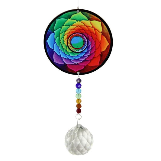 Chakra Meditation Crystal Suncatcher 40cm