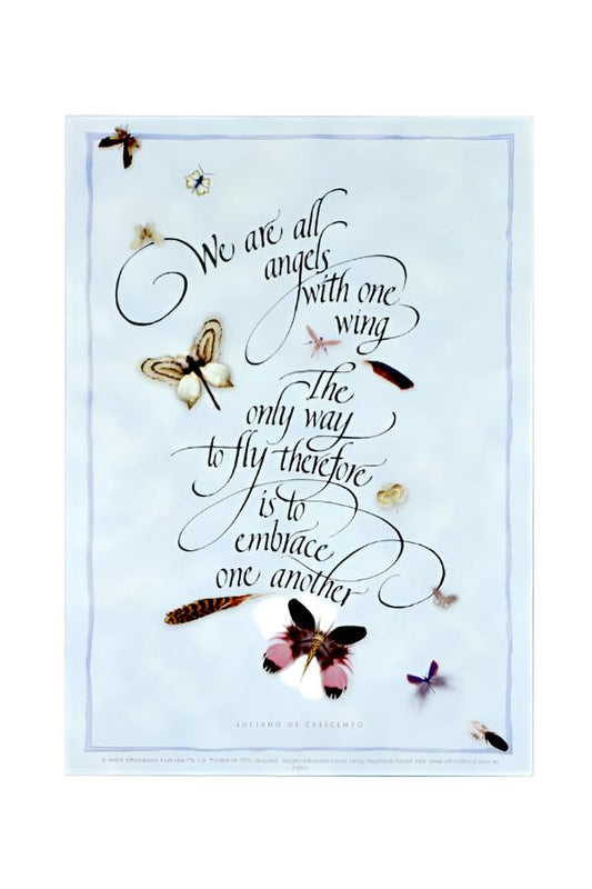 "We are all angels with one wing..." Wall Print with Cardboard Matt Frame