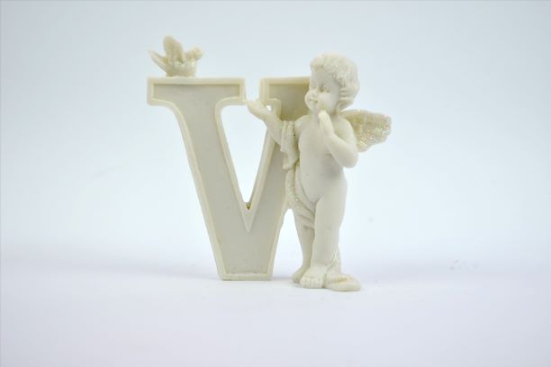 Cherub Letter "V" Figurine small